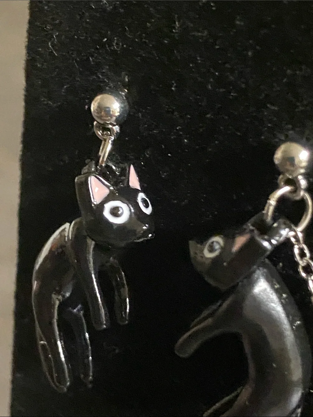 Black Cat Dangle Earrings